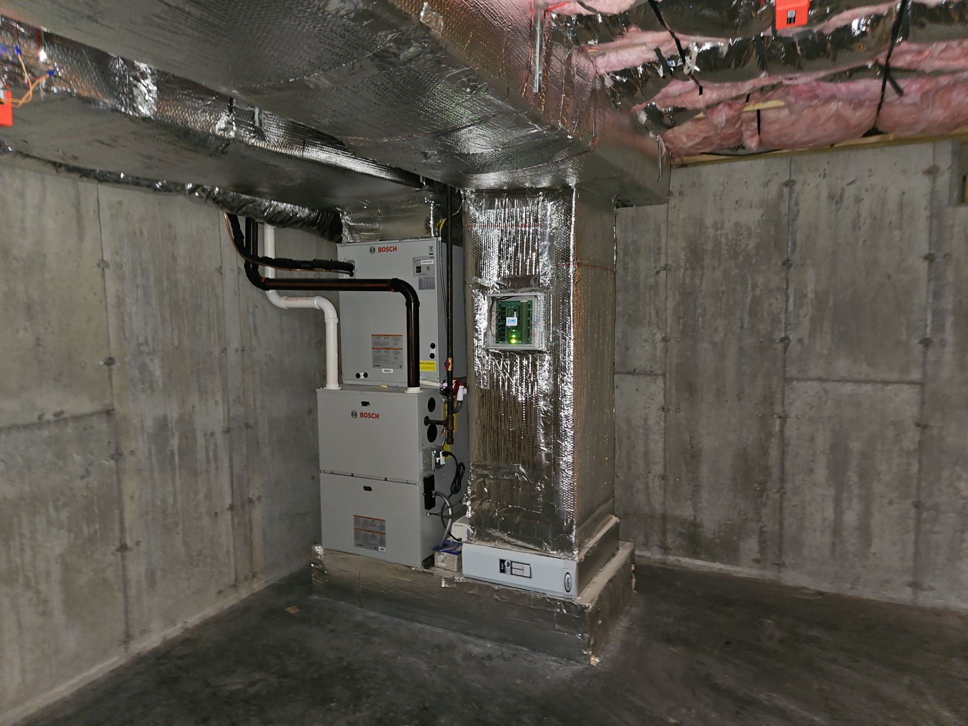 New gas furnace installation